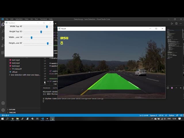 Lane Detection OpenCV Python เวอร์ชั่นไทย